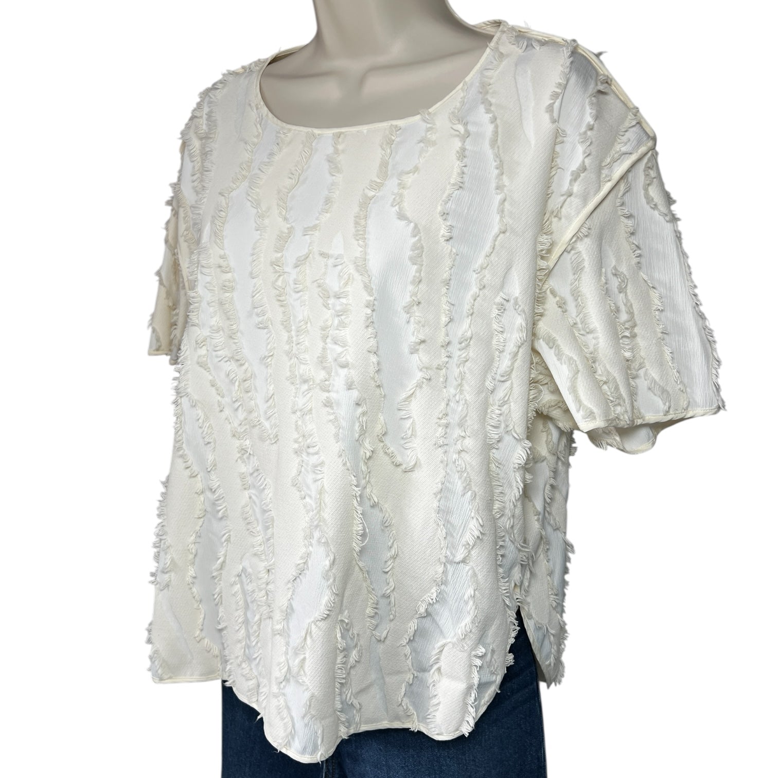 By Malene Birger Silk-Blend Fringe Top – Textured, EU40 / UK12