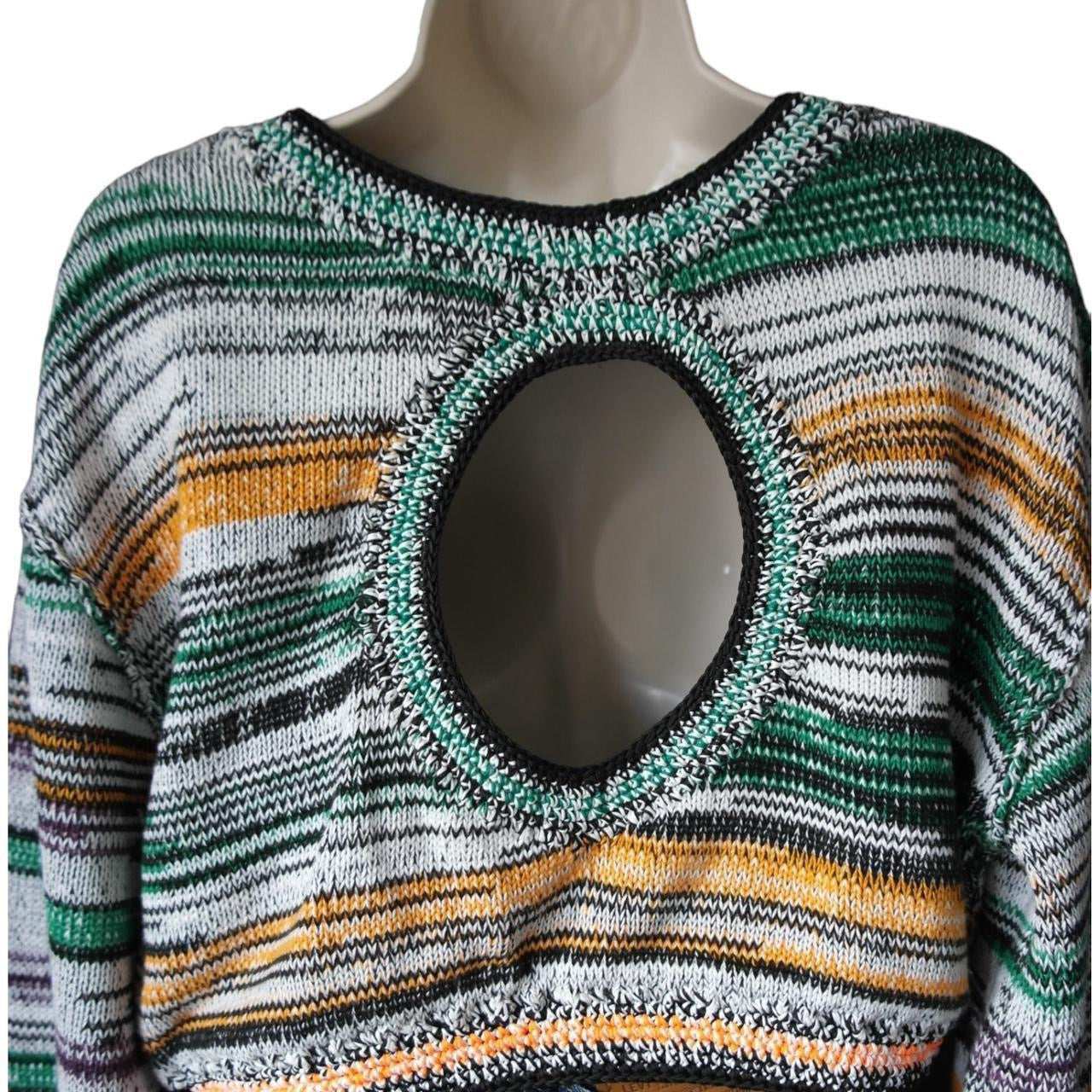 Miista Crochet Open Back Knit Jumper – Chunky Cotton Crop, S – pre-loved