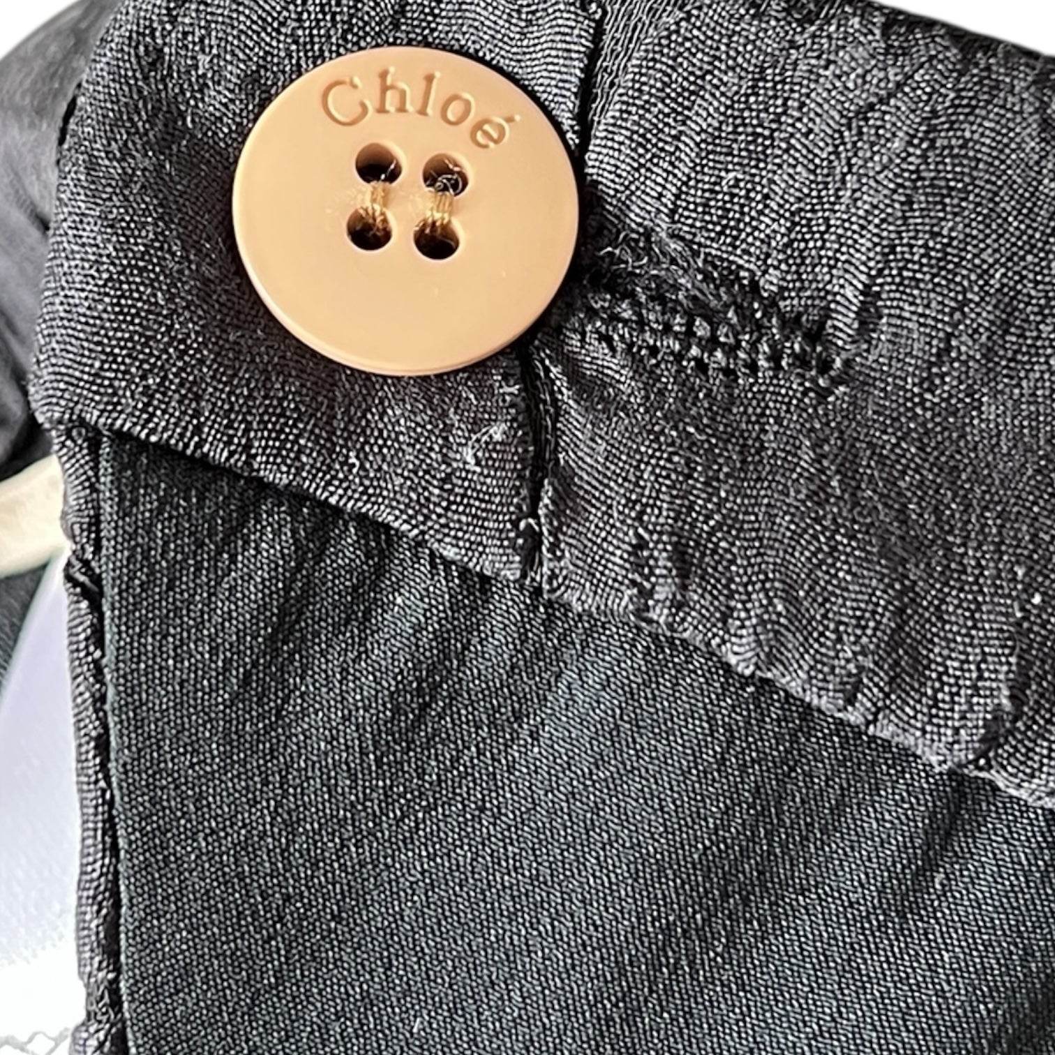 Chloé Black Textured Silk Lounge Shorts – Relaxed Fit, High-Waisted, FR 36 – pre-loved